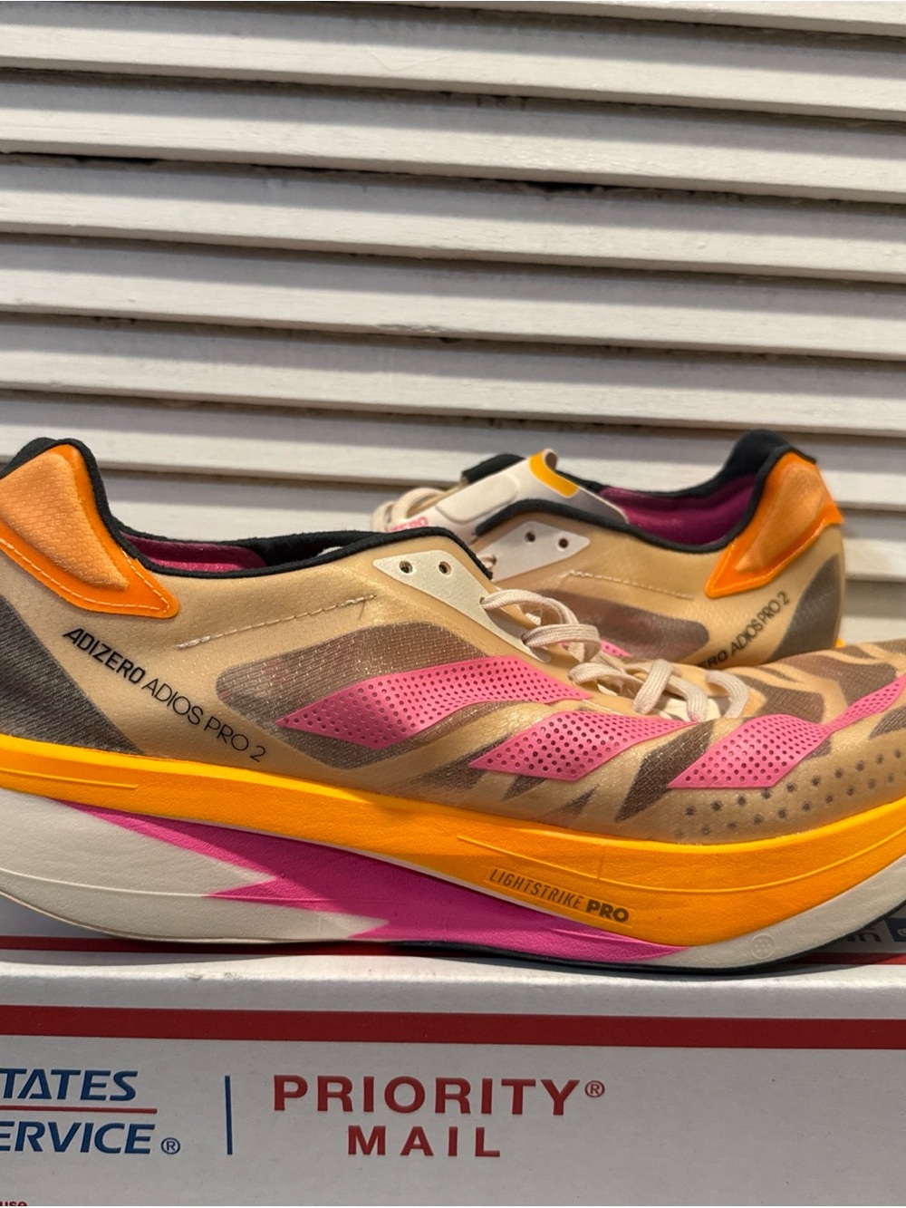 New Adidas Adizero Adios Pro 2 Running Shoes Halo Ivory Men's Size 10 H67508